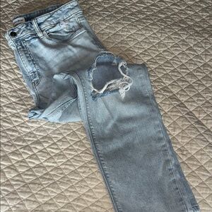 Studio Blue Sz 31 Light Wash Distressed Womens Jeans